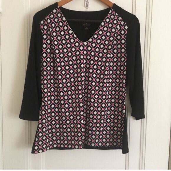 Worthington Geometric Print Top Size Large* - Picture 1 of 5